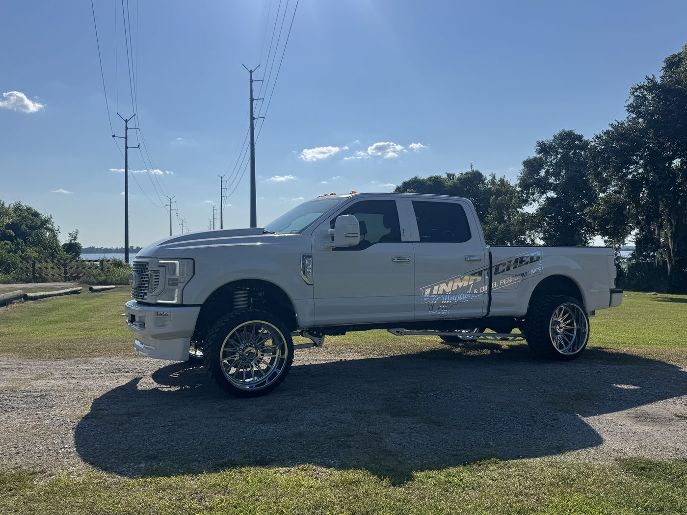 2017 Ford F-250 lifted on KG1 TAZE forged wheels — side profile
